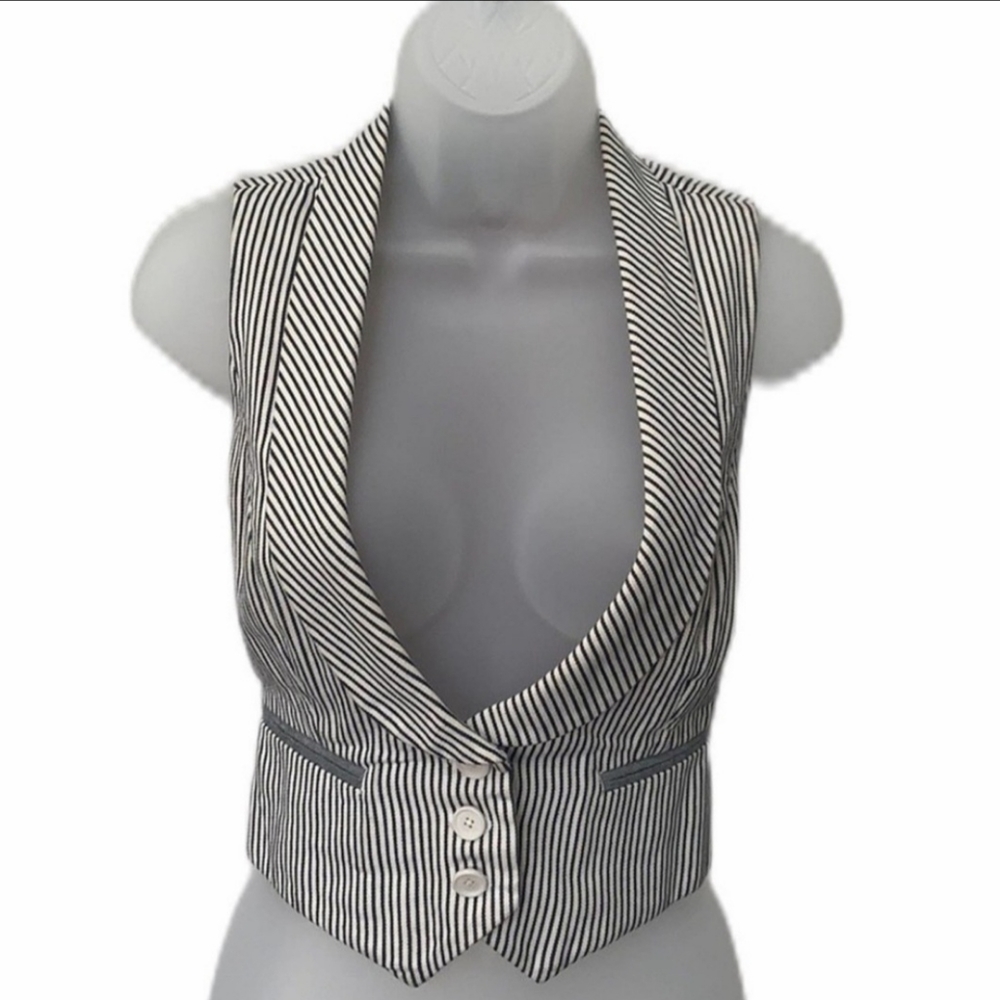 A/X Armani Exchange Pinstripe 2 Button V-Neck Vest